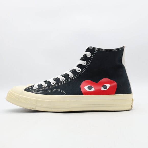 Converse All Star 70 Hi Play Comme des Garcon Men's 10 Women's 12 Black Sneakers - Picture 4 of 9
